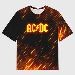 Футболка оверсайз мужская ACDC Neon, цвет: 3D-принт