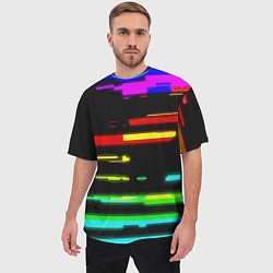 Футболка оверсайз мужская Color fashion glitch, цвет: 3D-принт — фото 2