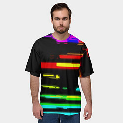 Футболка оверсайз мужская Color fashion glitch, цвет: 3D-принт — фото 2