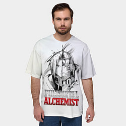 Футболка оверсайз мужская Эдвард vs Альфонс - Стальной алхимик, цвет: 3D-принт — фото 2