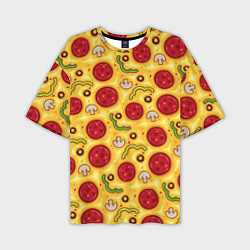 Футболка оверсайз мужская Pizza salami, цвет: 3D-принт