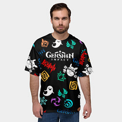 Футболка оверсайз мужская Электро стихия Геншин, цвет: 3D-принт — фото 2