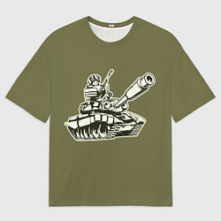 Мужская футболка оверсайз Танкота оливковый