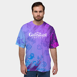 Футболка оверсайз мужская Стихии Геншин Импакт, цвет: 3D-принт — фото 2