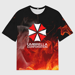 Мужская футболка оверсайз Umbrella Corporation пламя