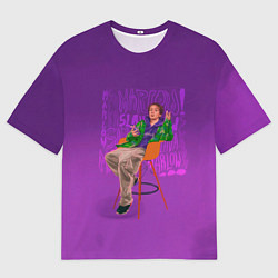 Футболка оверсайз мужская Сидящий Слава, цвет: 3D-принт