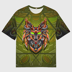 Мужская футболка оверсайз Кибер-лис