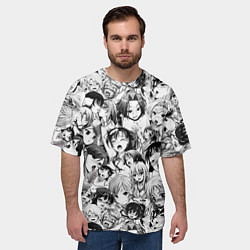 Футболка оверсайз мужская АХЕГАО - AHEGAO, цвет: 3D-принт — фото 2