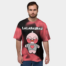 Футболка оверсайз мужская LALAFANFAN - СЕРДЕЧКО Огонь, цвет: 3D-принт — фото 2