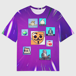 Футболка оверсайз мужская Babl Kvas Items, цвет: 3D-принт