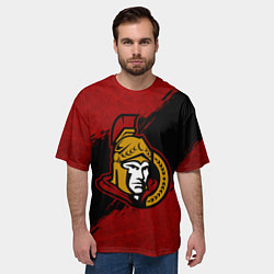 Футболка оверсайз мужская Оттава Сенаторз , Ottawa Senators, цвет: 3D-принт — фото 2