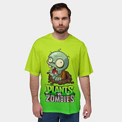 Футболка оверсайз мужская Plants vs Zombies зомби, цвет: 3D-принт — фото 2
