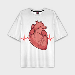 Футболка оверсайз мужская Анатомия сердца, цвет: 3D-принт