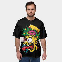 Футболка оверсайз мужская Барт Симпсон, Simpsons, Симпсоны, цвет: 3D-принт — фото 2