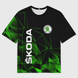 Футболка оверсайз мужская Шкода, Skoda, Геометрия, цвет: 3D-принт