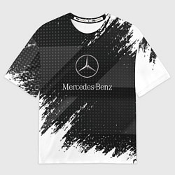 Футболка оверсайз мужская Mercedes-Benz - Темный, цвет: 3D-принт