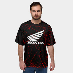 Футболка оверсайз мужская Honda Красные линии, цвет: 3D-принт — фото 2