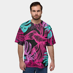 Футболка оверсайз мужская Папоротниковый неон, цвет: 3D-принт — фото 2
