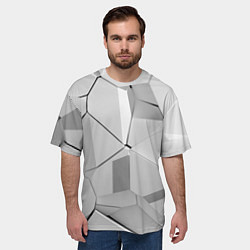 Футболка оверсайз мужская БЕЛАЯ БРОНЯ СЕРАЯ БРОНЯ БЕЛЫЕ ПЛИТЫ, цвет: 3D-принт — фото 2