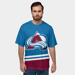 Футболка оверсайз мужская Colorado Avalanche, Колорадо Эвеланш, цвет: 3D-принт — фото 2