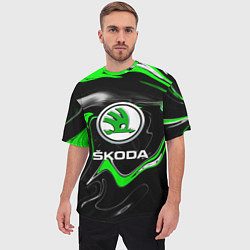 Футболка оверсайз мужская Skoda: Auto Logo, цвет: 3D-принт — фото 2