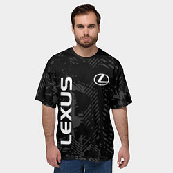 Футболка оверсайз мужская Lexus, Лексус черно серый, цвет: 3D-принт — фото 2