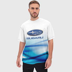 Футболка оверсайз мужская Subaru Спорт текстура, цвет: 3D-принт — фото 2