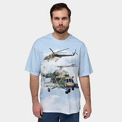 Футболка оверсайз мужская Ми-8 Вертолёт, цвет: 3D-принт — фото 2