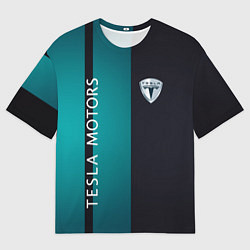 Футболка оверсайз мужская Tesla - Motors auto, цвет: 3D-принт