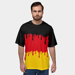 Футболка оверсайз мужская Флаг Германии потёки, цвет: 3D-принт — фото 2