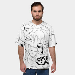 Футболка оверсайз мужская Сайтама - Saitama, цвет: 3D-принт — фото 2