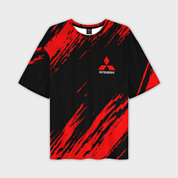Мужская футболка оверсайз Mitsubishi Texture Red