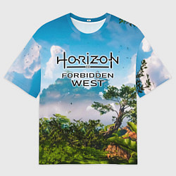 Мужская футболка оверсайз Horizon Forbidden West Хоризон Запретный Запад