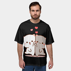 Футболка оверсайз мужская Кошачья любовь навсегда Kitty love forever, цвет: 3D-принт — фото 2