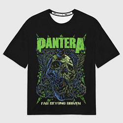 Мужская футболка оверсайз Pantera green череп