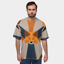 Футболка оверсайз мужская Metamask Крипто лиса, цвет: 3D-принт — фото 2