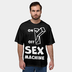 Футболка оверсайз мужская SEX MACHINE Секс Машина, цвет: 3D-принт — фото 2