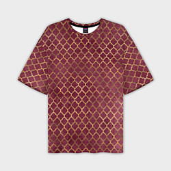 Мужская футболка оверсайз Gold & Red pattern
