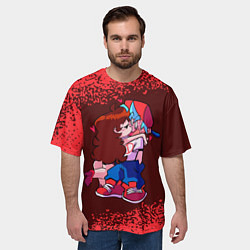 Футболка оверсайз мужская ФНФ - ПОЦЕЛУЙ Краска, цвет: 3D-принт — фото 2