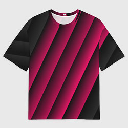 Мужская футболка оверсайз Red Stripe 3D Красные полосы