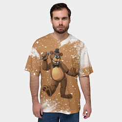 Футболка оверсайз мужская ФНАФ - ФРЕДДИ Краска, цвет: 3D-принт — фото 2