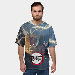 Футболка оверсайз мужская Клинок рассекающий демонов Зенитсу, цвет: 3D-принт — фото 2