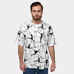 Футболка оверсайз мужская Воздушная акробатика Паттерн, цвет: 3D-принт — фото 2