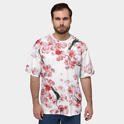 Футболка оверсайз мужская Ранняя сакура, цвет: 3D-принт — фото 2