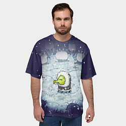 Футболка оверсайз мужская Doodle with angry penguins, цвет: 3D-принт — фото 2