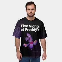 Футболка оверсайз мужская ПЯТЬ НОЧЕЙ С ФРЕДДИ - БОННИ - Графика, цвет: 3D-принт — фото 2
