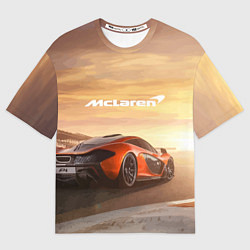 Футболка оверсайз мужская McLaren - легендарная гоночная команда!, цвет: 3D-принт