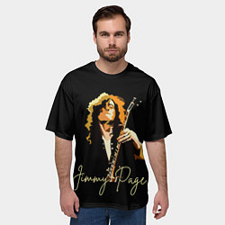 Футболка оверсайз мужская Led Zeppelin Лед Зеппелин Jimmy Page, цвет: 3D-принт — фото 2