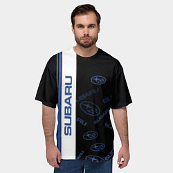 Футболка оверсайз мужская Subaru Паттерн, цвет: 3D-принт — фото 2