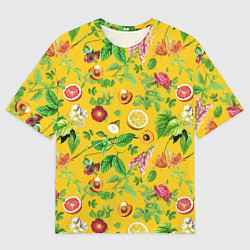 Футболка оверсайз мужская Фрукты, лето, цвет: 3D-принт